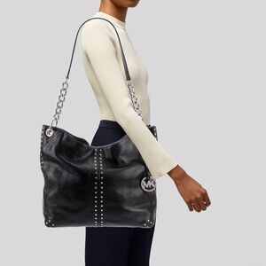 Michael Kors ASTOR Orange Shoulder Bag  with Silver Accents BIG TOTE